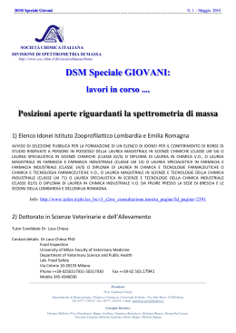 DSM Speciale GIOVANI: - Divisione di Spettrometria di Massa