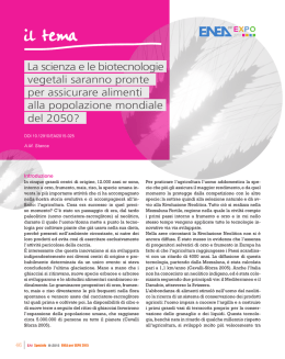 La scienza e le biotecnologie vegetali saranno pronte per