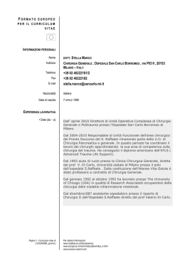 Curriculum vitae - Ospedale San Carlo Borromeo