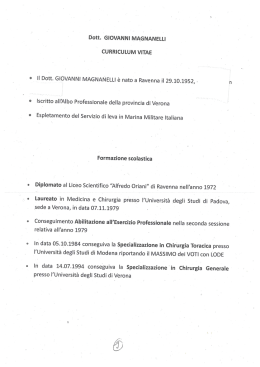 Curriculum Dott. Giovanni Magnanelli