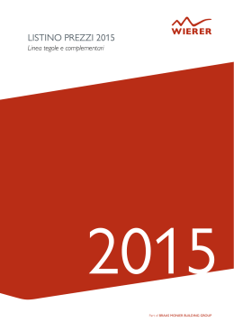 LISTINO PREZZI 2015