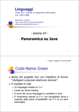 Introduzione a Java - Ingegneria Informatica e delle