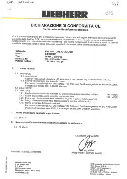 IARAZIONE DI CONFORMITA`CE
