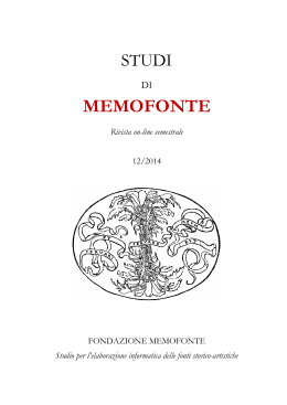 comitato redazionale - Fondazione Memofonte