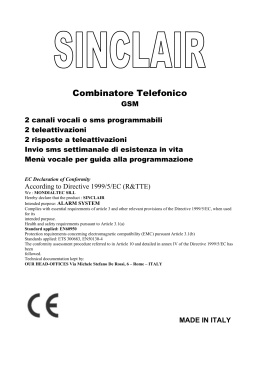 Istruzioni Combinatore Telefonico Sinclair