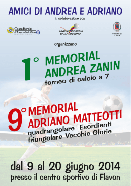 MEMORIAL AMICI ANDREA ADRIANO TUENNO