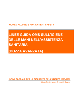 linee guida oms sull`igiene delle mani nell`assistenza sanitaria