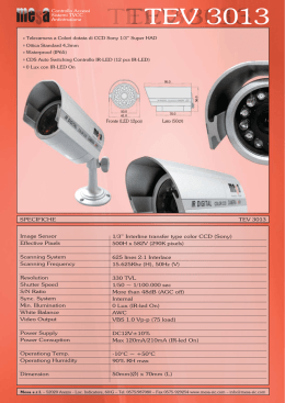 u Telecamera a Colori dotata di CCD Sony 1/3&rdquo; Super