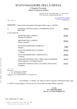 Schemi di decreti legislativi discendenti dalla Legge n