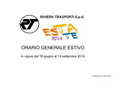 Orario Estivo 2014 Generale Riviera Trasporti
