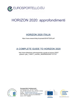 HORIZON 2020: approfondimenti