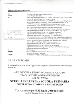 nomine in ruolo infanzia e primaria