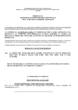 modello a1 iscrizione di imprenditore individuale nell