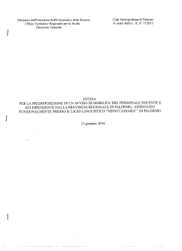 intesa mobilita Cassara - Liceo Linguistico Ninni Cassar&agrave;