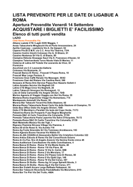 lista prevendite per le date di ligabue a roma