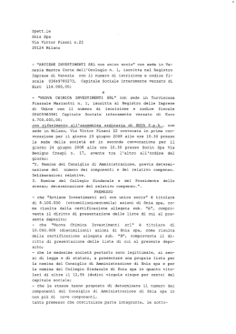 Lista n.1 - CdA e Sindaci presentata da Artiene Investimenti