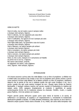 I SALMI Traduzione di David Maria Turoldo Commento di