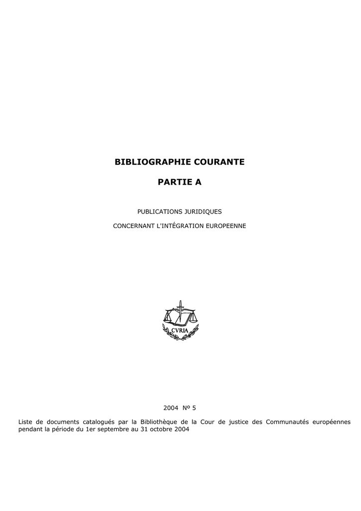 Bibliographie Courante Partie A Curia diazilla com