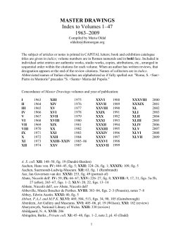 MASTER DRAWINGS Index to Volumes 1–47 1963–2009