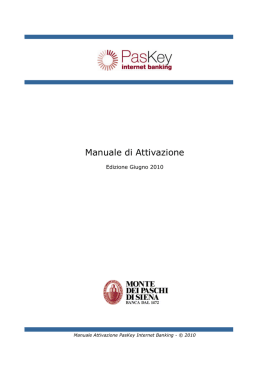 manuale di attivazione - Infinita - Banca Monte dei Paschi di Siena