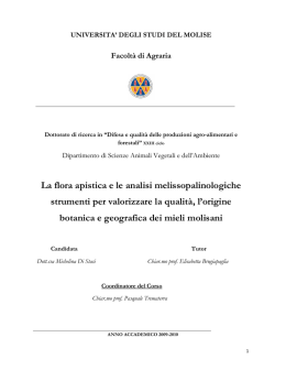 La flora apistica e le analisi melissopalinologiche