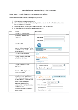 Modulo formazione Workday &ndash; Reclutamento