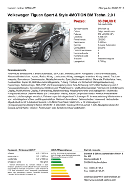 Volkswagen Tiguan Sport & Style 4MOTION BM Techn. 2,0 l Prezzo