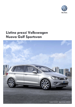 Listino prezzi Volkswagen Nuova Golf Sportsvan