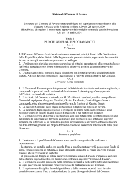 Statuto del Comune di Favara Lo statuto del Comune di Favara &egrave;