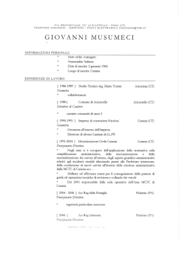 Curriculum Vitae - Comune di Aci Castello