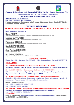 tavola rotonda ˘pacchetto sicurezza = polizia locale