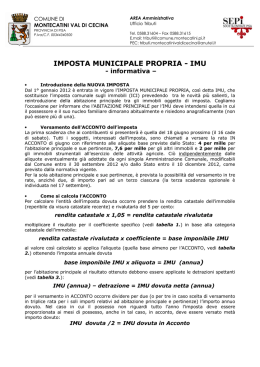 IMPOSTA MUNICIPALE PROPRIA - IMU