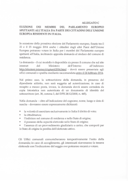 MANIFESTO STRANIERI ELEZ. PARLEMENTO EUROPEO