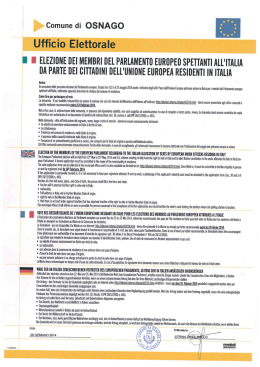 ii elezidne dei membri del parlamento eurdped spettanti all`italia da