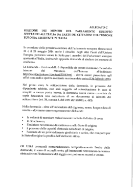In allegato, le istruzioni per i cittadini membri dell`Unione Europea ai