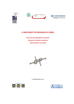 IL NON PROFIT IN PROVINCIA DI COMO