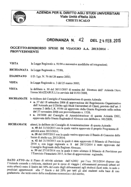 ORD. 42 - Adsu Azienda per il Diritto agli Studi Universitari di