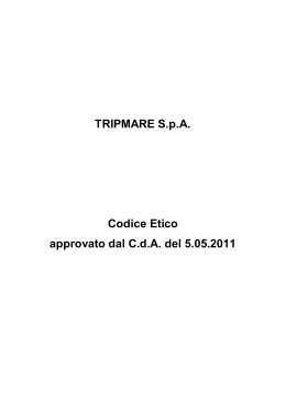 TRIPMARE S.p.A. Codice Etico approvato dal C.d.A. del 5.05.2011