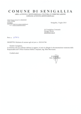 Lettera di accompagno alla Risposta