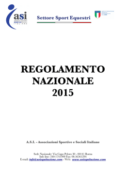 REGOLAMENTO NAZIONALE 2015