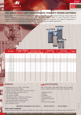 THE MIDAC OPzS LOW MAINTENANCE STANDBY