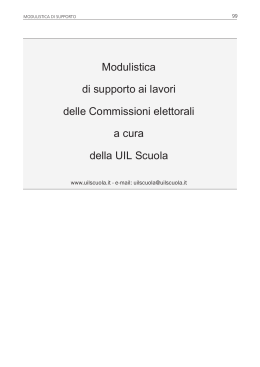 Modulistica di supporto ai lavori delle commissioni elettorali a