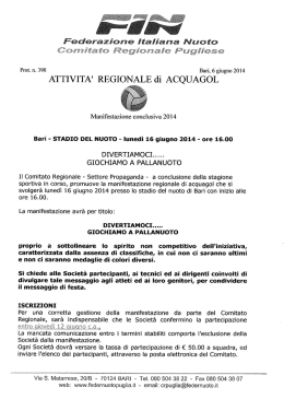 ATTIVITA` REGIONALE di ACQUAGOL