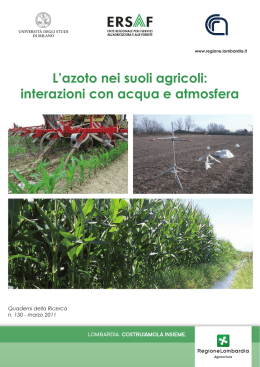 L`azoto nei suoli agricoli: interazioni con acqua e atmosfera