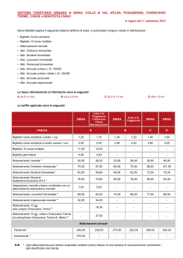 Tariffe urbane Siena - Valdelsa - Valdichiana dal 01.09.2013