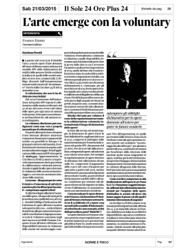 L`arte emerge con la voluntary