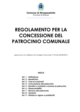 regolamento per la concessione del patrocinio comunale