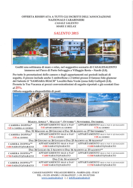 Listino prezzi scontati anno 2015