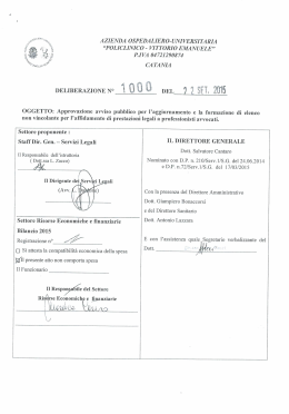 Delibera - Azienda Ospedaliero - Universitaria "Policlinico