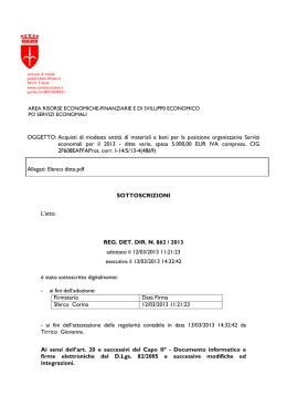 OGGETTO: Acquisti di modesta entit&agrave; di materiali e beni per la